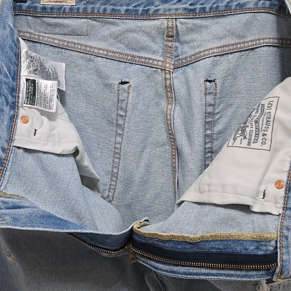 Levis 551 Z Authentic Straight Fit Jeans Mens 36X32 Big E Cotton Hemp Distressed